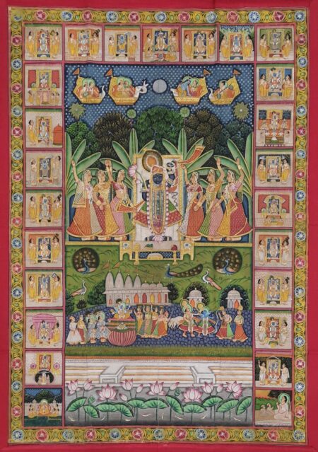 LORD SHRINATHJI SHARAD PURNIMA ANTIQUE PICHWAI PAINTING