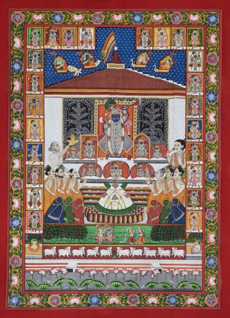LORD SHRINATHJI ANNAKUT RAJBHOG PAINTING