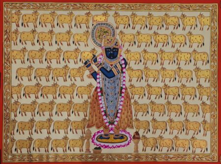 LORD SHRINATHJI WITH GOLDEN COWS PICHWAI PAINTING