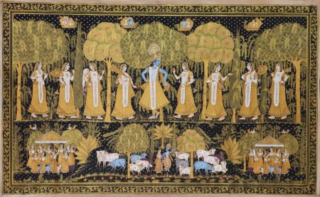 RADHA KRISHNA GOLDEN PICHWAI PAINTING
