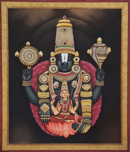 TIRUPATI BALAJI LAKSHMI JI TANJORE PAINTING