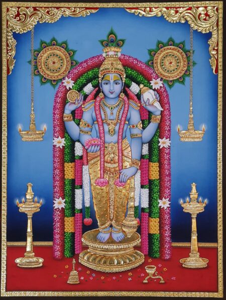 LORD GURUVAYURAPPAN TANJORE PAINTING