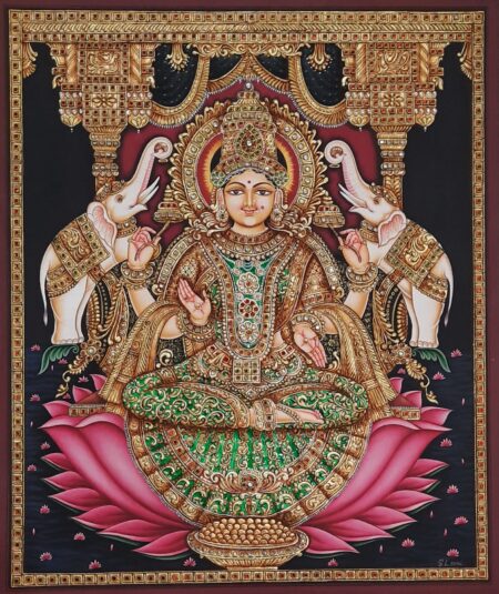 SHREE GAJA LAKSHMI JI TANJORE PAINTING