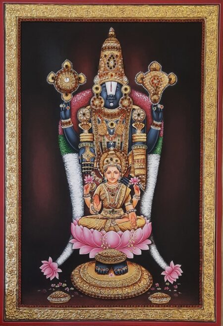 TIRUPATI BALAJI LAKSHMI JI TANJORE PAINTING