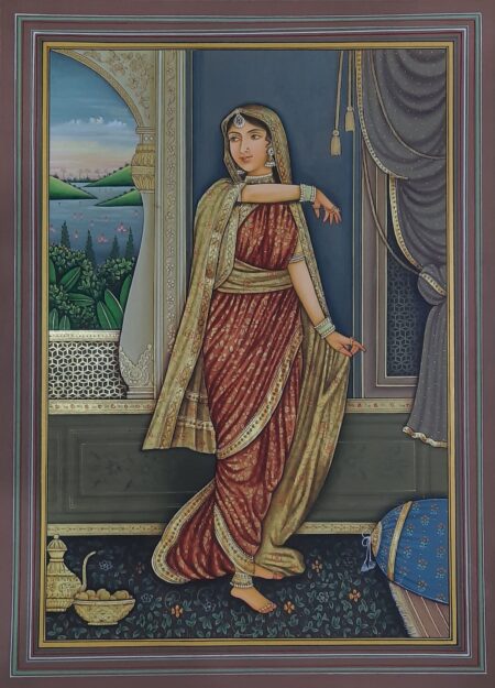 LADY PORTRAIT RAJA RAVI VERMA PAINTING