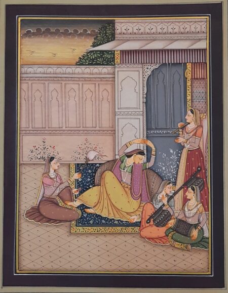 INDIAN MINIATURE PAINTING OF ROYAL QUEEN