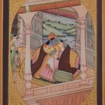 INDIAN MINIATURE PAINTING OF LOVE SCENE