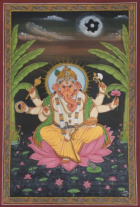 INDIAN MINIATURE PAINTING OF LORD GANESHA