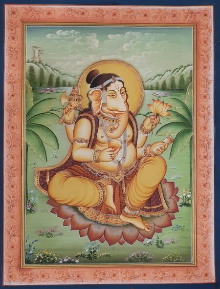 INDIAN MINIATURE PAINTING OF LORD GANESHA