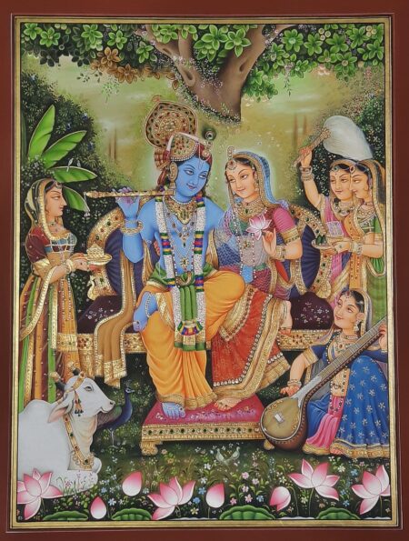 INDIAN MINIATURE PAINTING OF RADHA KRISHNA