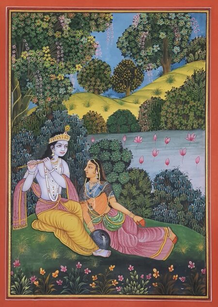INDIAN MINIATURE PAINTING OF RADHA KRISHNA