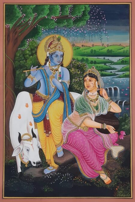 INDIAN MINIATURE PAINTING OF RADHA KRISHNA