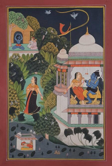 INDIAN MINIATURE PAINTING OF BARAHMASA