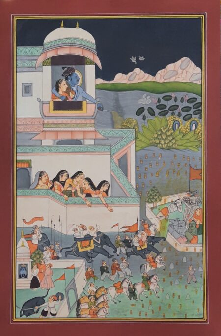 INDIAN MINIATURE PAINTING OF BARAHMASA