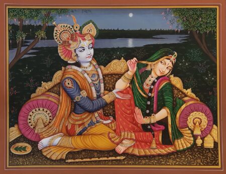 INDIAN MINIATURE PAINTING OF RADHA KRISHNA
